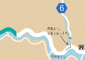白滝への曲がり角地図