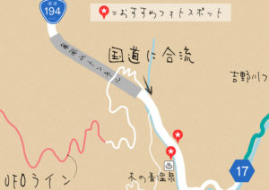寒風山トンネル出口付近地図