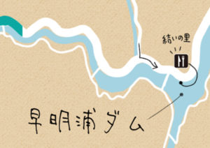 白滝降り口から結いの里へ地図