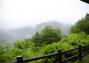 里の茶屋雨の日の眺め