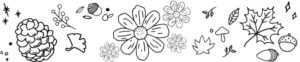 モノクロイラストライン（秋）