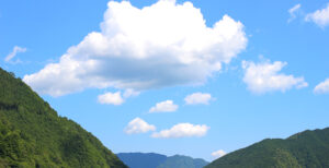 大北川から見た山々（夏）