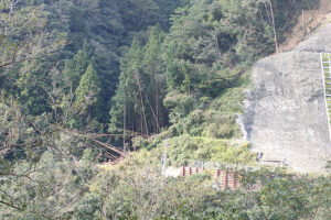 台風の土砂崩れ被害現場